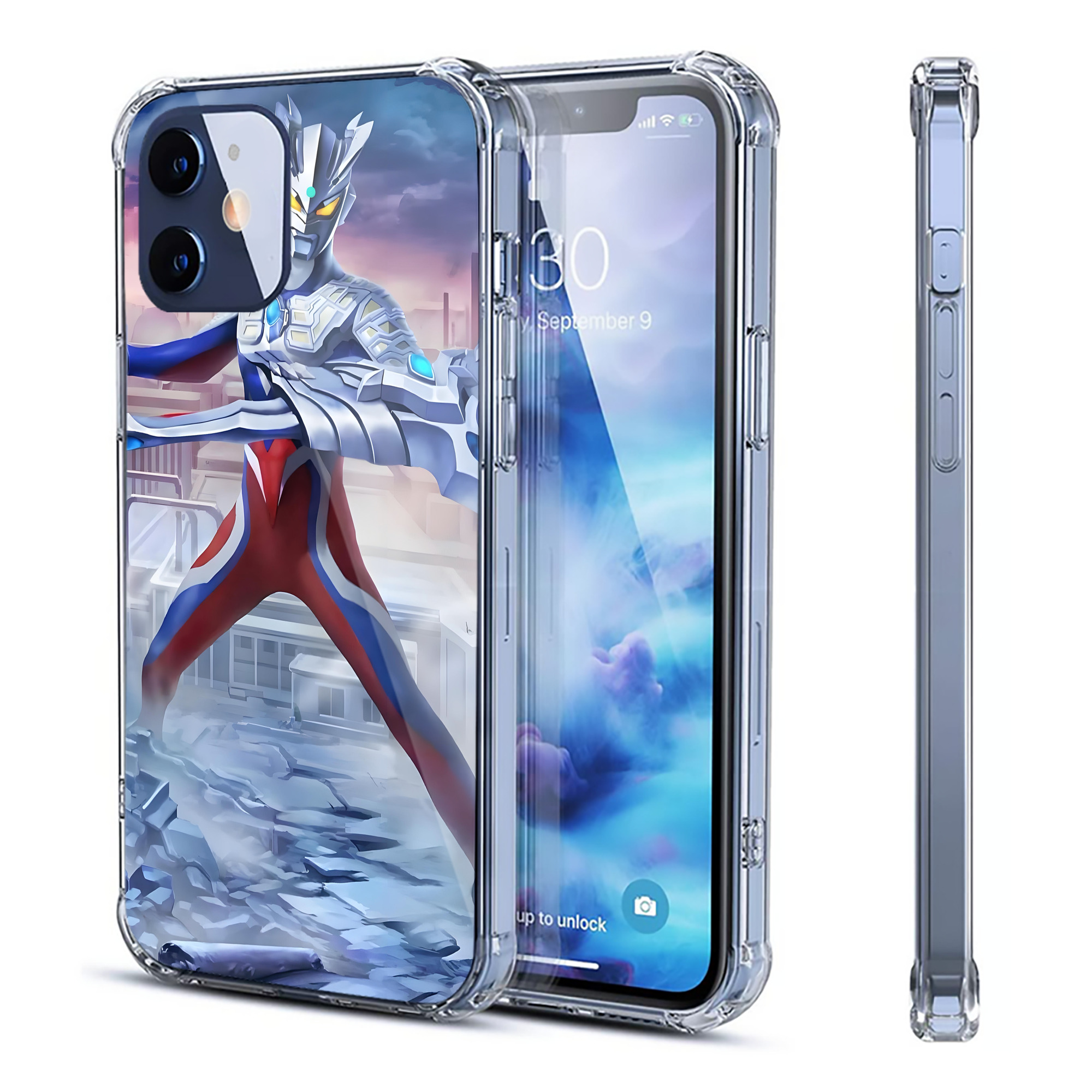 （画像用） ウルトラマン Ultraman 【iPhone 12シリーズ対応】透明スマホケース（クリアソフトケース）
